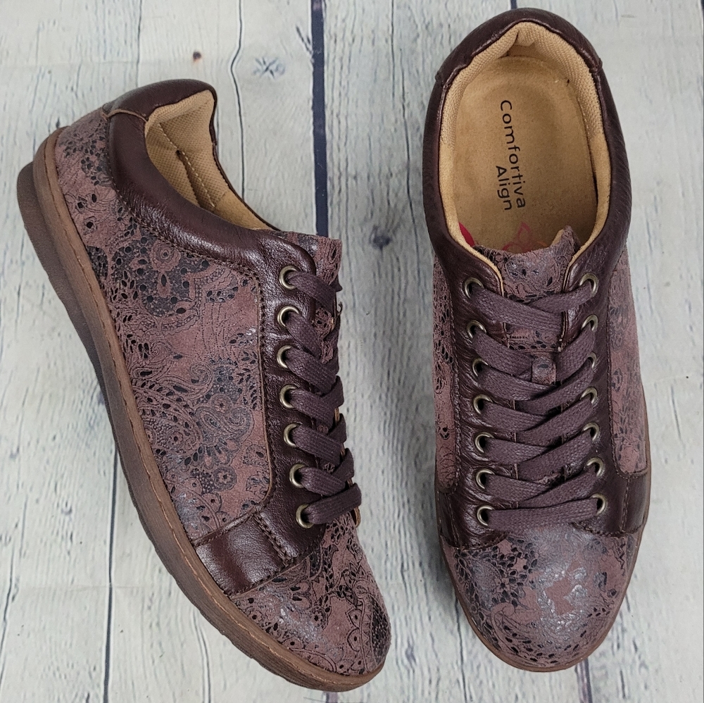 COMFORTIVA ALIGN | Caledonia paisley print leather lace-up sneakers